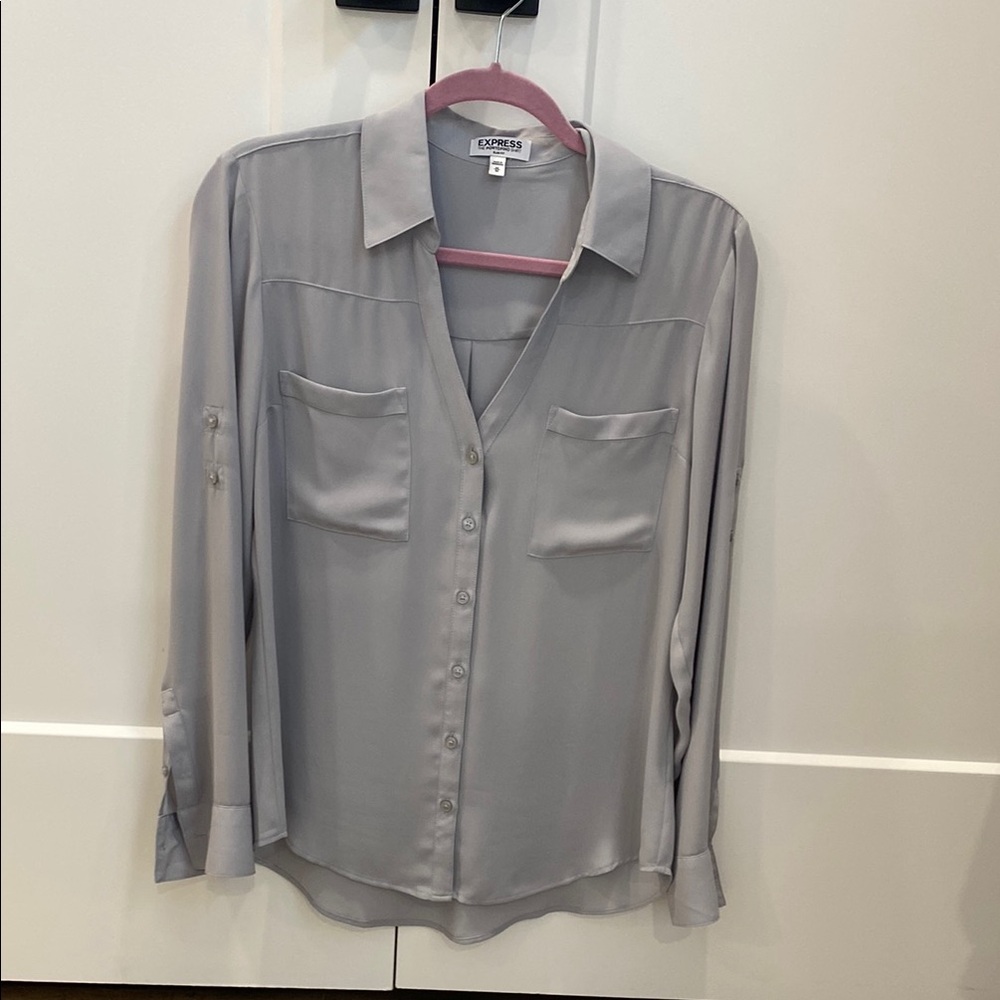 Express Light Gray Portofino Shirt
